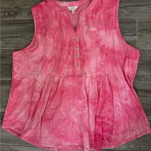 Coral Bay, sparkling Pink Sleeveless Blouse